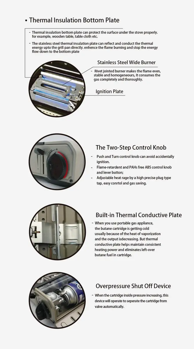 Maxsun Portable Tabletop Gas Stove 7250BTU | Outdoor/Indoor Camp Stove with Carrying Case - view 7
