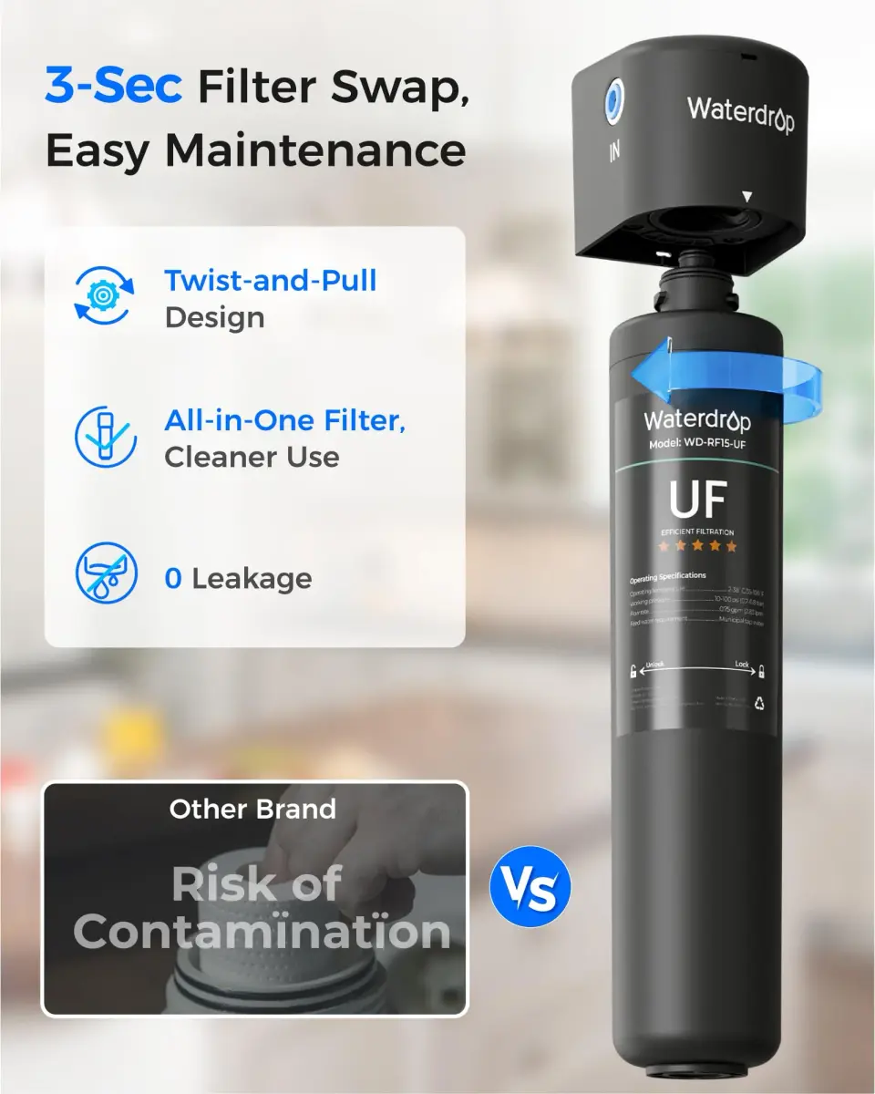 Waterdrop 15UA-UF Ultra Filtration Under Sink Water Filter System 19,000 Gallons (71,942 L) | Reduces Lead, Chlorine, Bad Taste & Odor - view 8