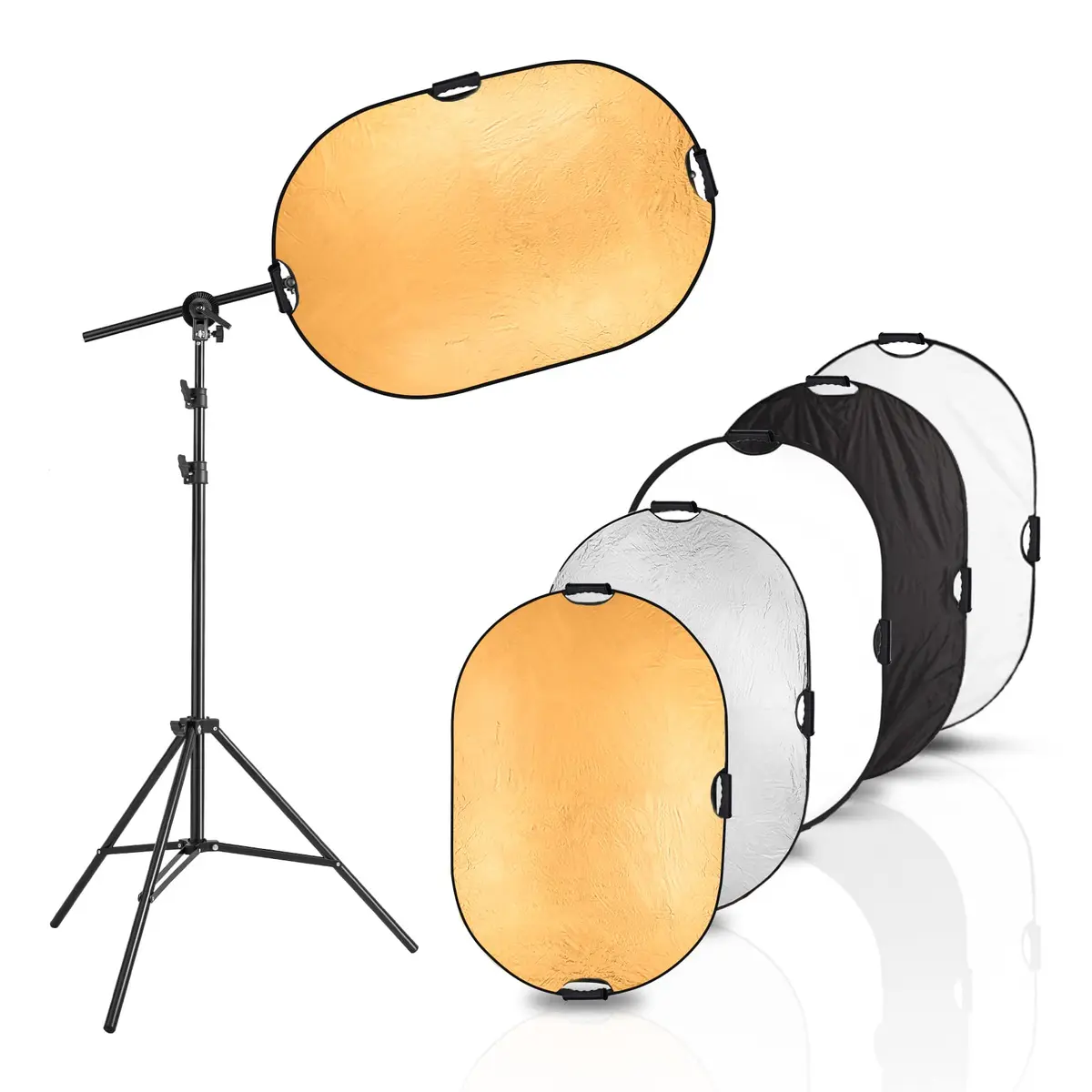 Selens Photography Reflector Stand Kit, 24x36 in 5-in-1 Reflectors | Portable, Adjustable, for Studio & Outdoor Use - main product image