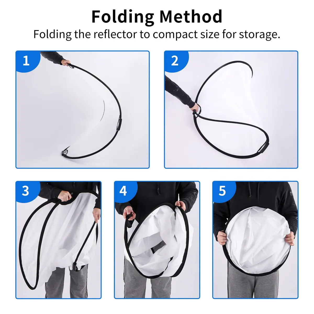 Selens Photography Reflector Stand Kit, 24x36 in 5-in-1 Reflectors | Portable, Adjustable, for Studio & Outdoor Use - view 7