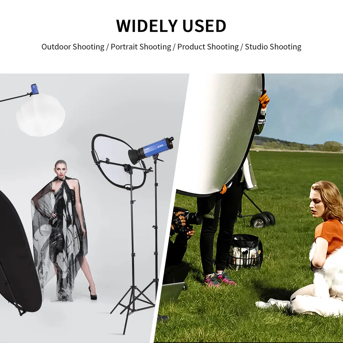 Selens Photography Reflector Stand Kit, 24x36 in 5-in-1 Reflectors | Portable, Adjustable, for Studio & Outdoor Use - view 3