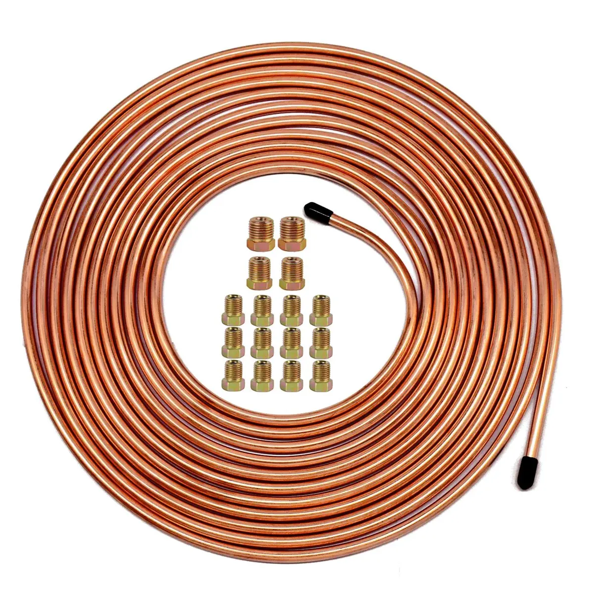 MuHize 1/4 Copper Coated Brake Line Kit 25Ft | Rust-Resistant Durable Tubing for Vehicles - main product image