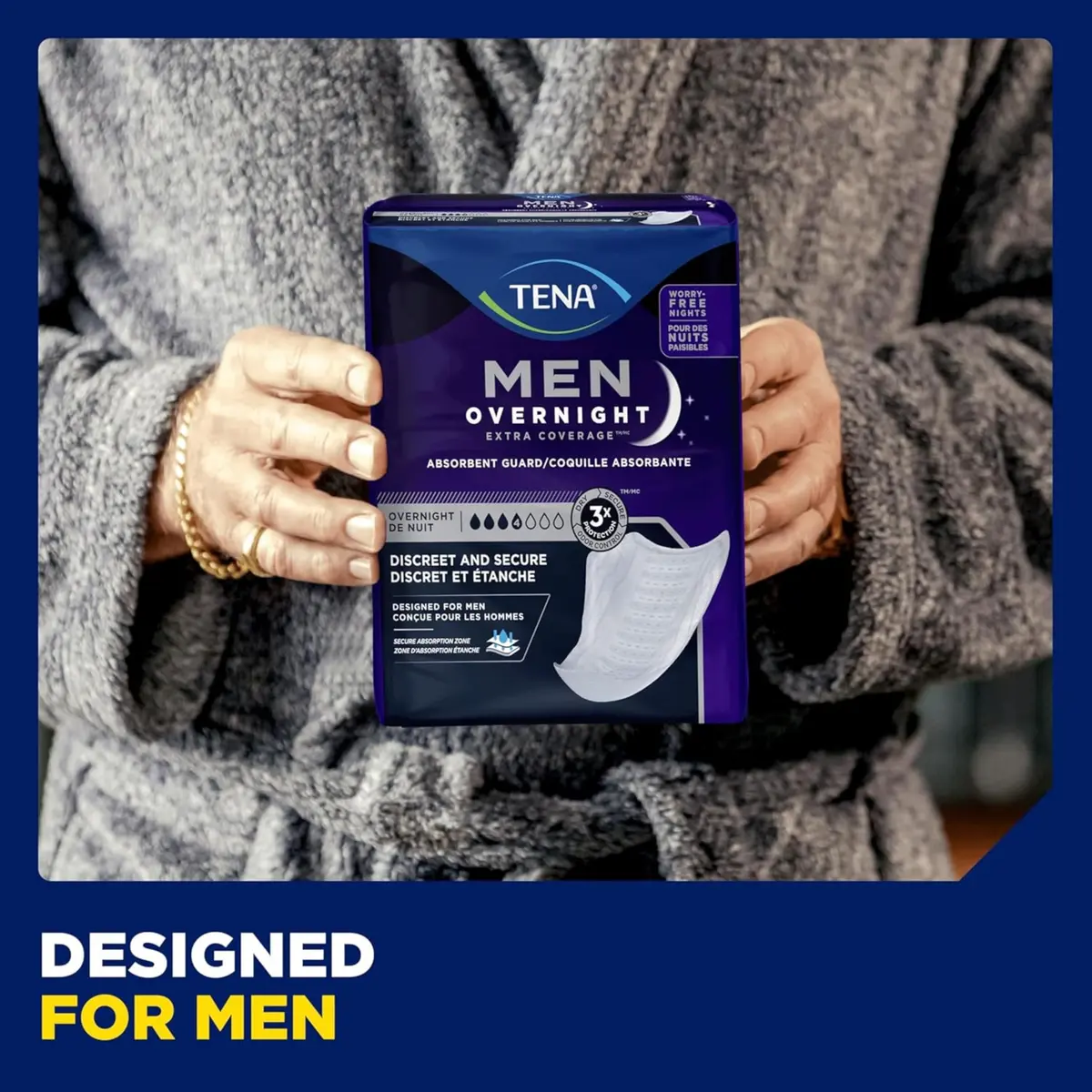 TENA Men Incontinence Guards, Overnight Absorbency & Odor Control | Discreet, Secure Fit for Men - view 8
