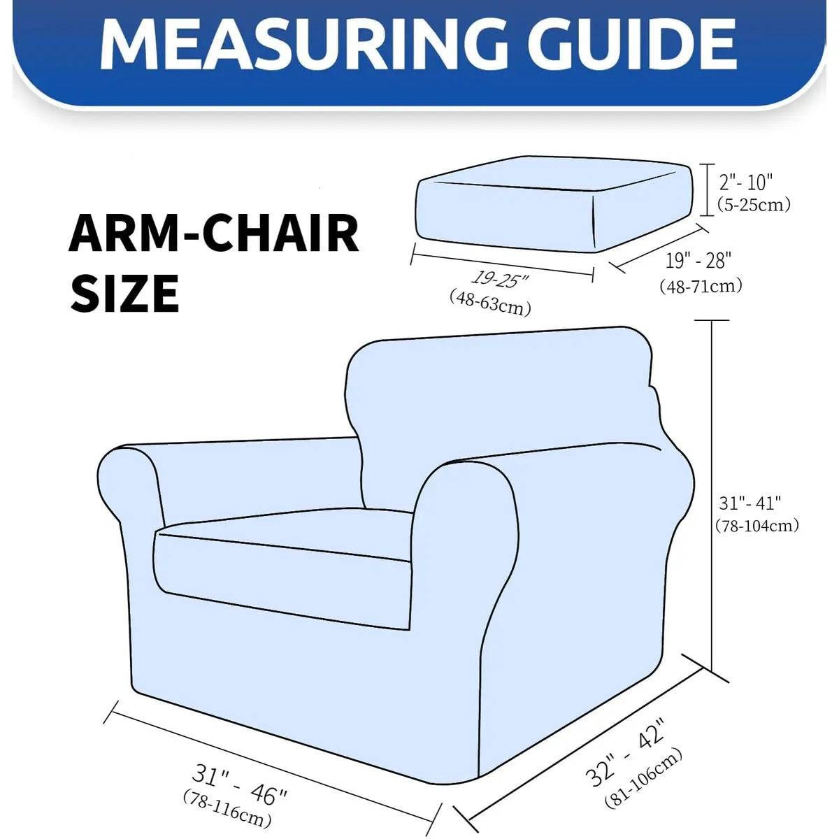 YEMYHOM Checkered Chair Cover 31-46" | Anti Slip, Thickened, Elastic (120 chars) - view 6