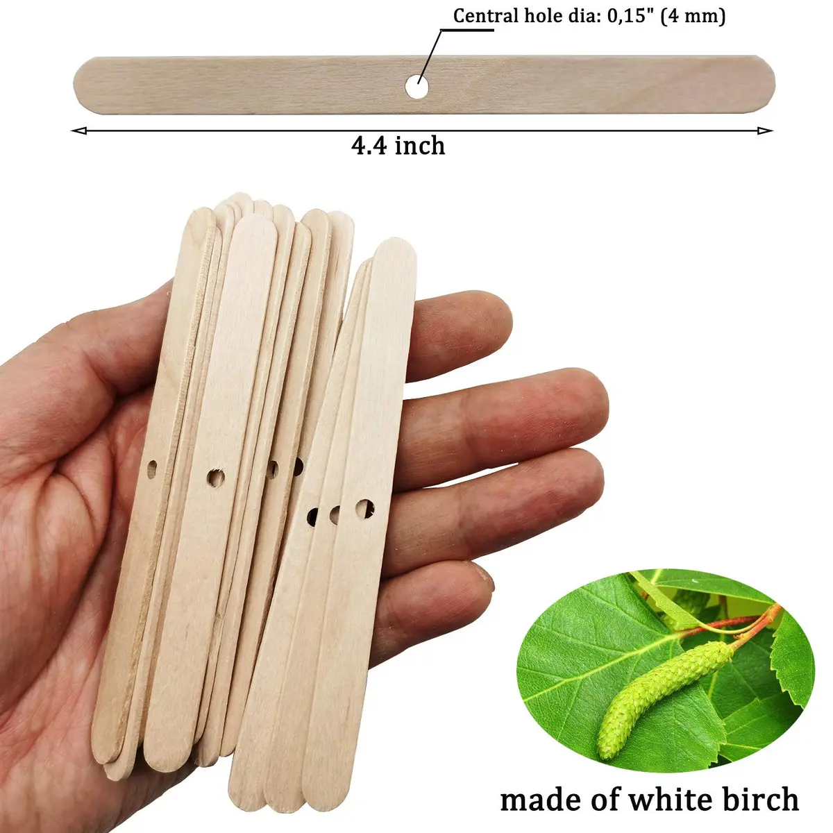 MILIVIXAY Wooden Candle Wick Holders - Candle Centering Tool, 120 Pack | Fits Most Containers, Durable Birch - view 3