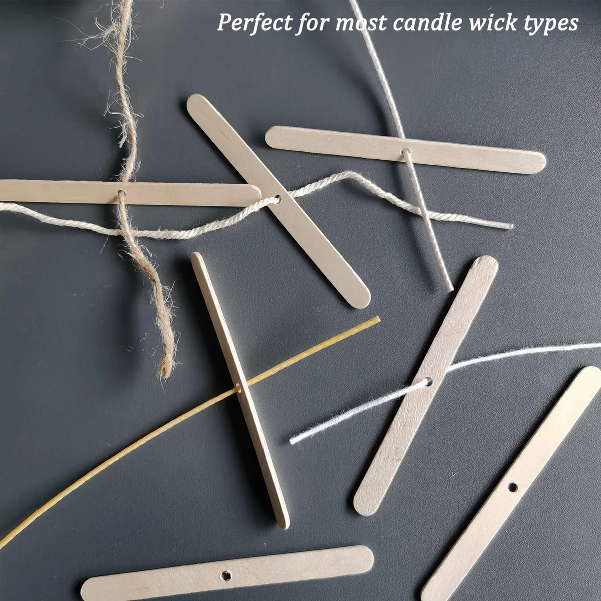 MILIVIXAY Wooden Candle Wick Holders - Candle Centering Tool, 120 Pack | Fits Most Containers, Durable Birch - view 4