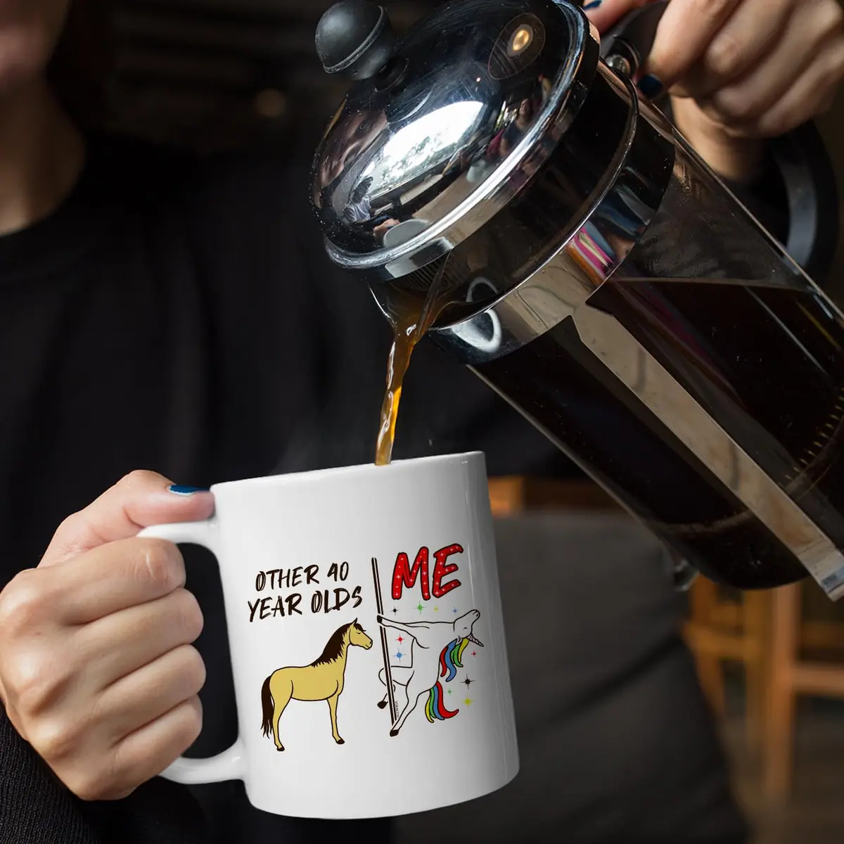 Veracco 40 Years Olds Ceramic Coffee Mug | Funny Birthday Gift for Him & Her - view 7
