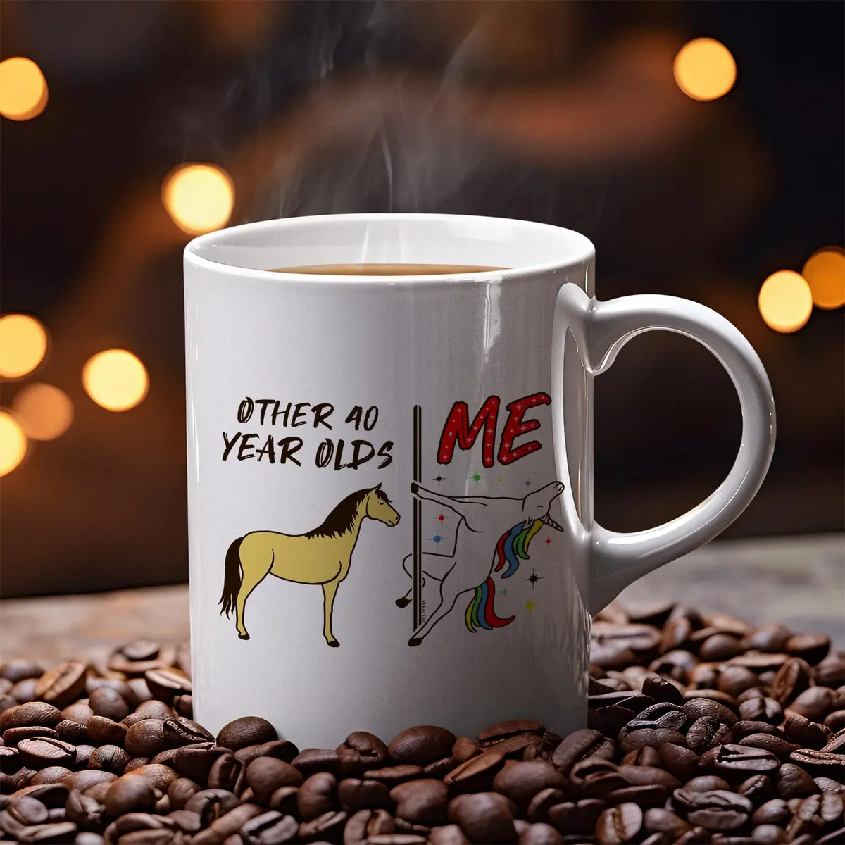 Veracco 40 Years Olds Ceramic Coffee Mug | Funny Birthday Gift for Him & Her - view 8