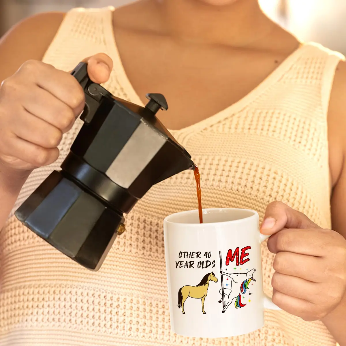 Veracco 40 Years Olds Ceramic Coffee Mug | Funny Birthday Gift for Him & Her - view 9