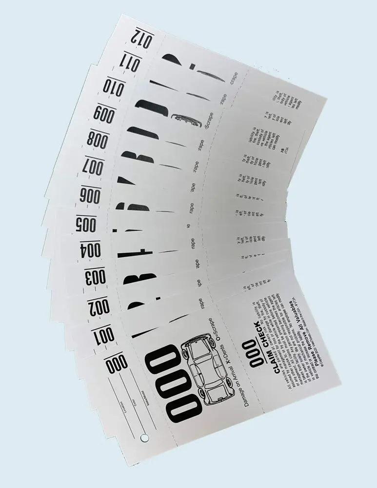 Valet Tickets .Com 3 Part Valet Parking Tickets 2000 Count | 110lb Card Stock White - view 5