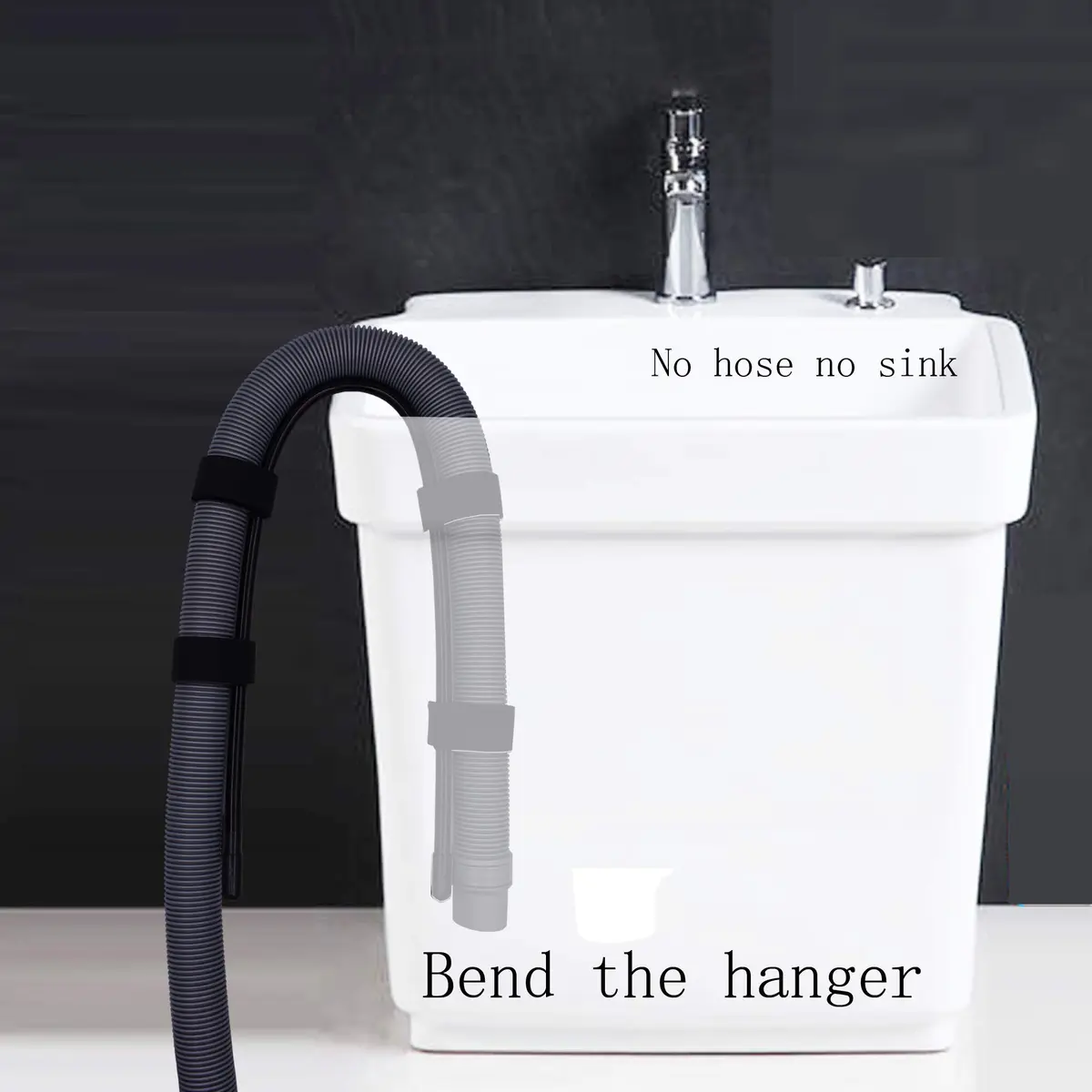 YYST Flexible Laundry Tub Washing Machine Discharge Hose Clip Hose Holder 1 | Rust-Resistant, Easy to Use, Stable Drain Hose Support - view 4