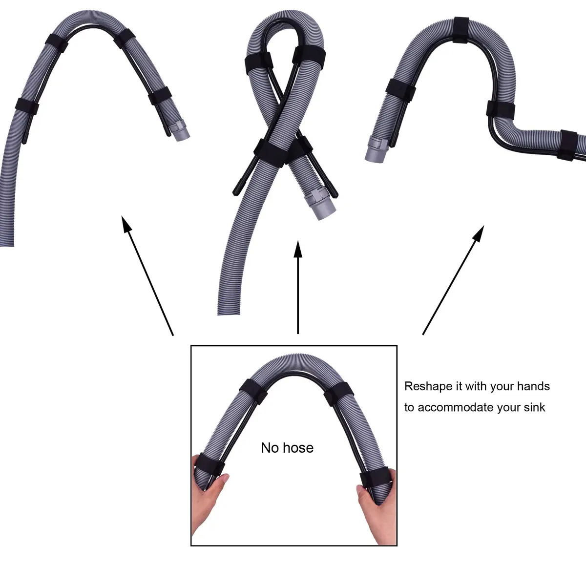 YYST Flexible Laundry Tub Washing Machine Discharge Hose Clip Hose Holder 1 | Rust-Resistant, Easy to Use, Stable Drain Hose Support - view 3