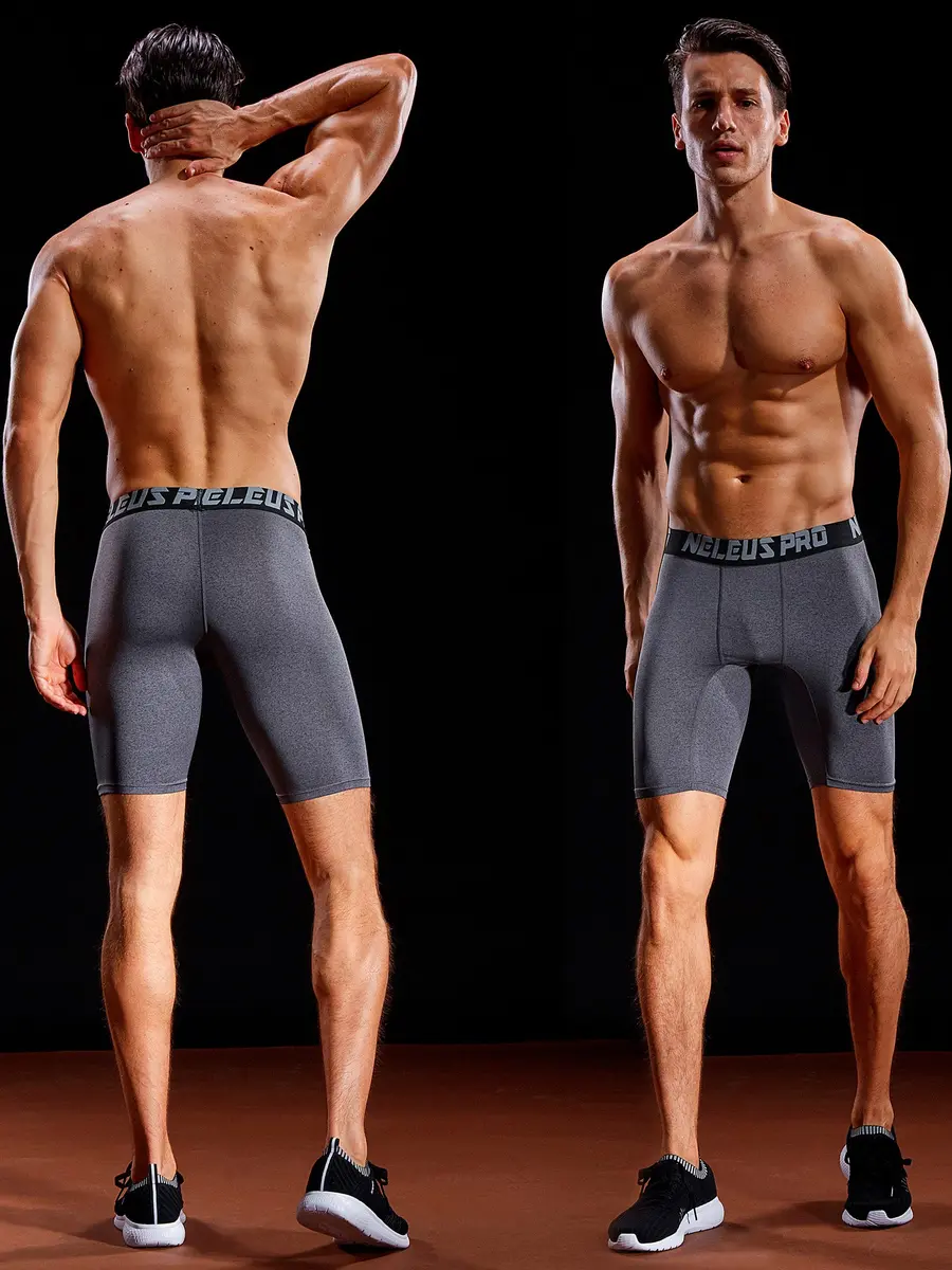 NELEUS Men's 3 Pack Athletic Compression Shorts | Quick Dry, Supportive Fit, US 2XL - view 5