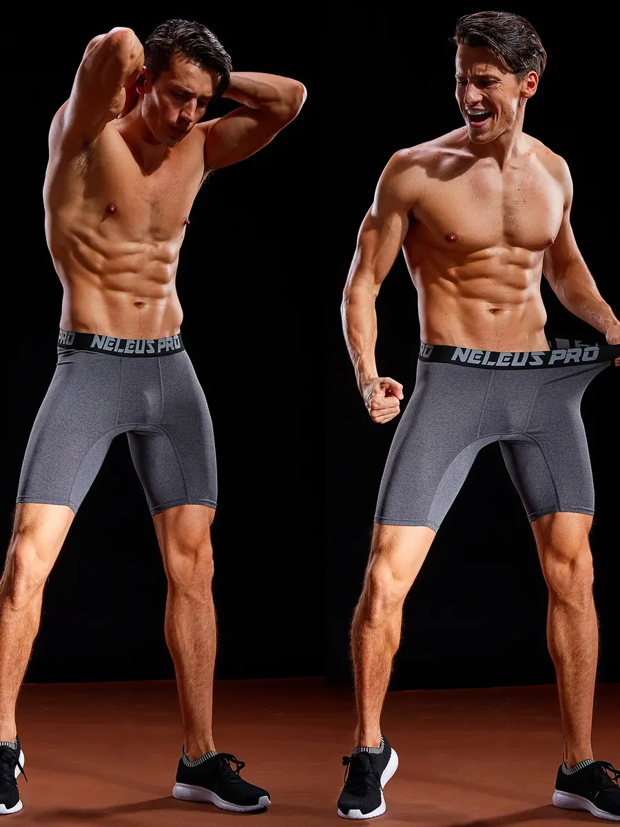 NELEUS Men's 3 Pack Athletic Compression Shorts | Quick Dry, Supportive Fit, US 2XL - view 6