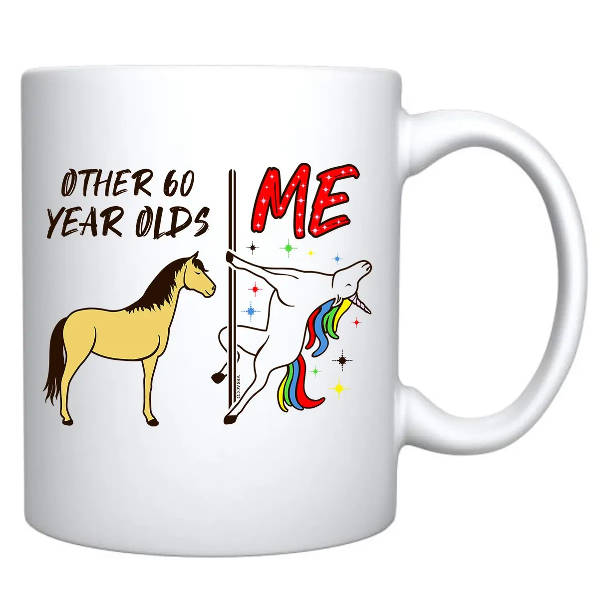 Veracco 60th Birthday Coffee Mug 325ml (11 oz) | Funny Ceramic Tea Cup for Him Her - view 2