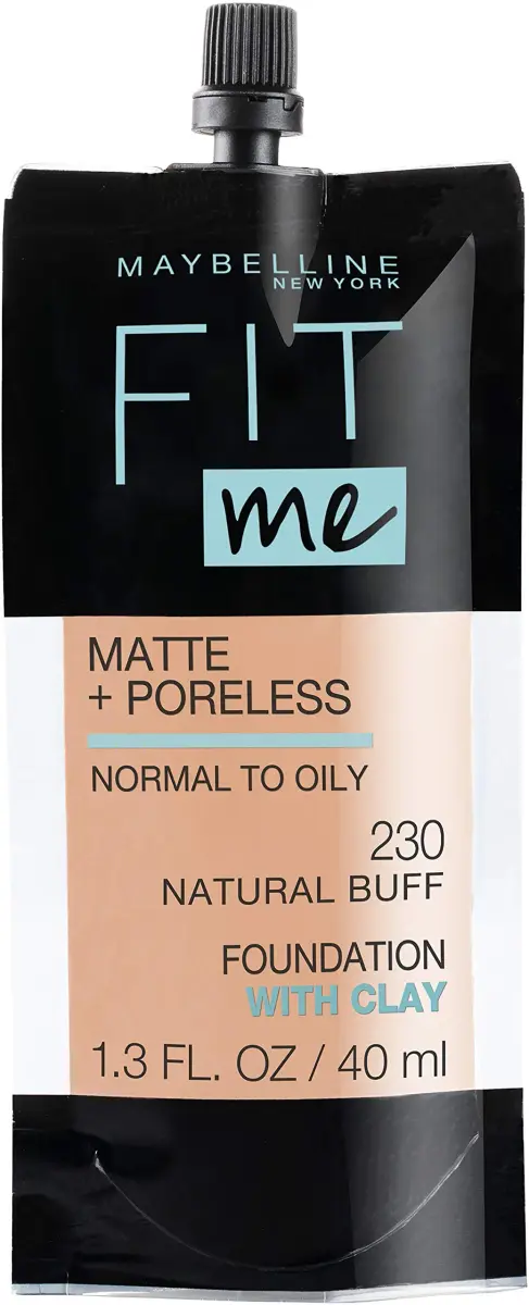 Maybelline Fit Me Matte + Poreless Liquid Foundation, 230 Natural Buff, 1.3 Fl Oz - main product image