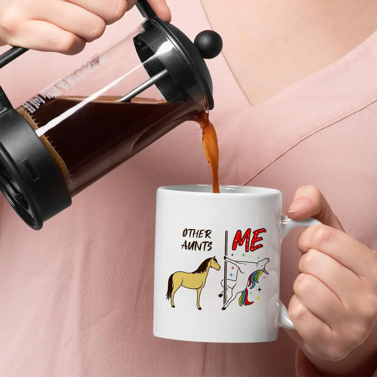 Veracco Unicorn Coffee Mug 11oz | Ceramic Tea Cup for Auntie Gifts Birthdays - view 5