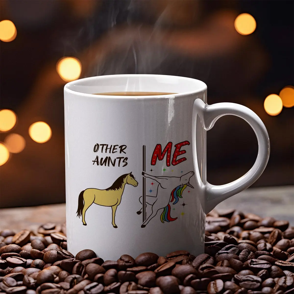 Veracco Unicorn Coffee Mug 11oz | Ceramic Tea Cup for Auntie Gifts Birthdays - view 6