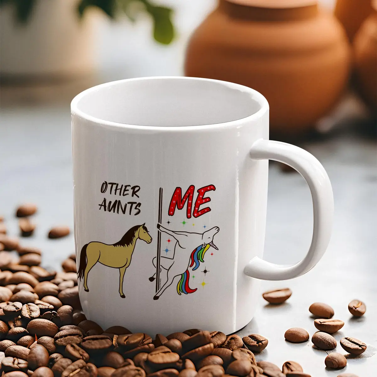 Veracco Unicorn Coffee Mug 11oz | Ceramic Tea Cup for Auntie Gifts Birthdays - view 7