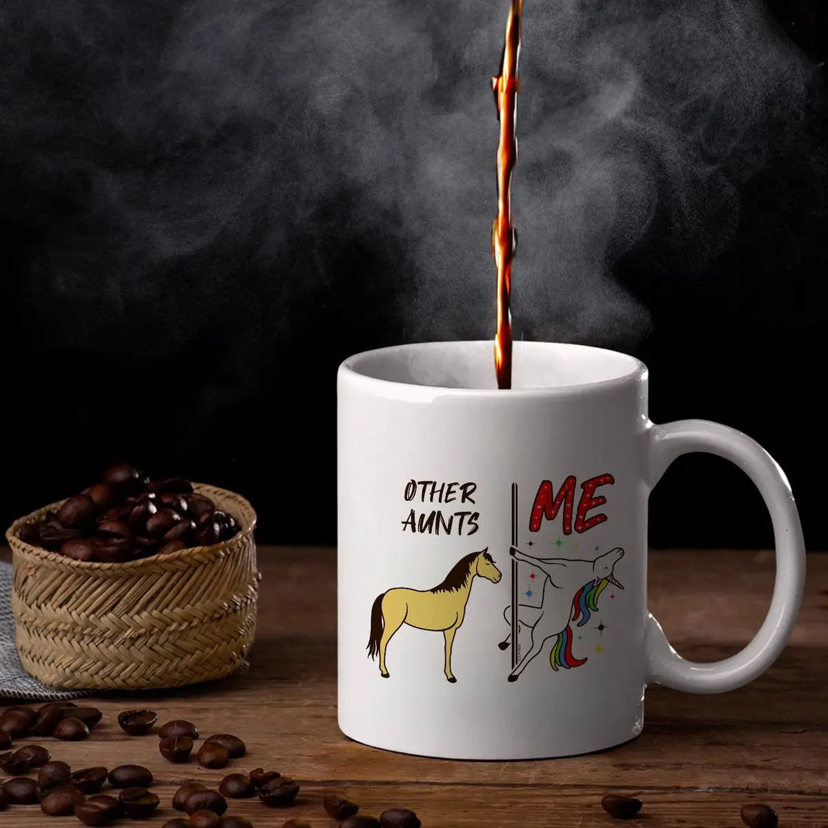 Veracco Unicorn Coffee Mug 11oz | Ceramic Tea Cup for Auntie Gifts Birthdays - view 8
