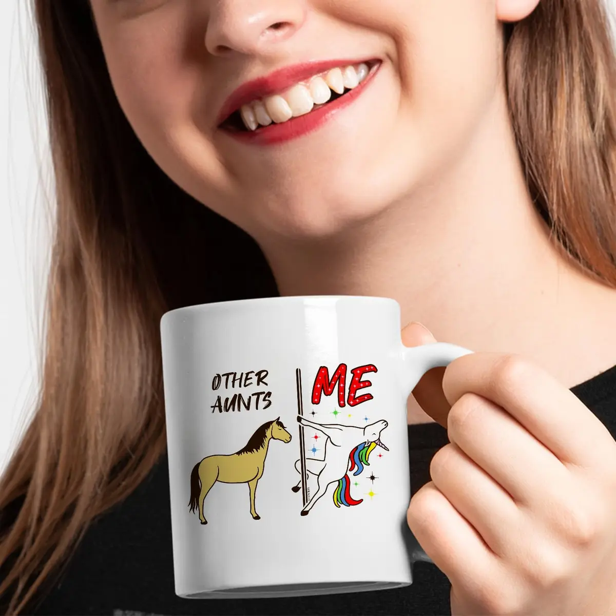 Veracco Unicorn Coffee Mug 11oz | Ceramic Tea Cup for Auntie Gifts Birthdays - view 3