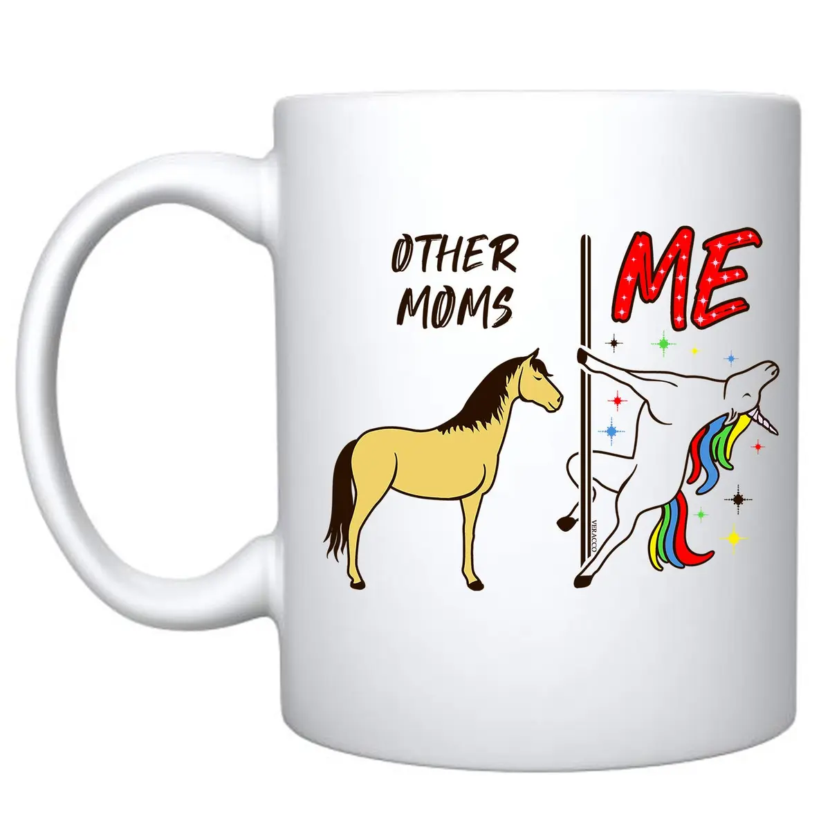 Veracco 'Other Moms Vs Me' Unicorn Ceramic Coffee Mug 325ml (11oz) | Funny Gift for Her - main product image