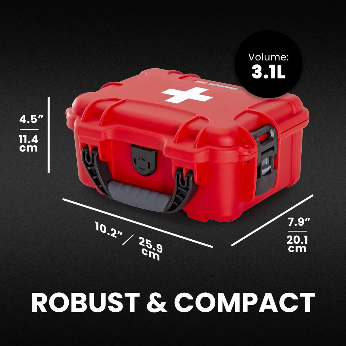 NANUK 904 Waterproof First Aid Box Empty – Durable, Impact-Resistant, IP67-Rated, Floats (8.4" x 6.0" x 3.7") – Red - view 5