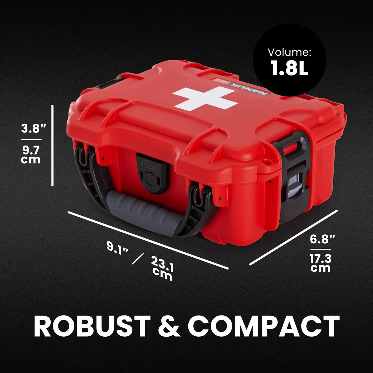 NANUK 903 Waterproof First Aid Box Empty – Durable, Impact-Resistant, IP67-Rated, Floats (7.4" x 4.9" x 3.1") – Red - view 5
