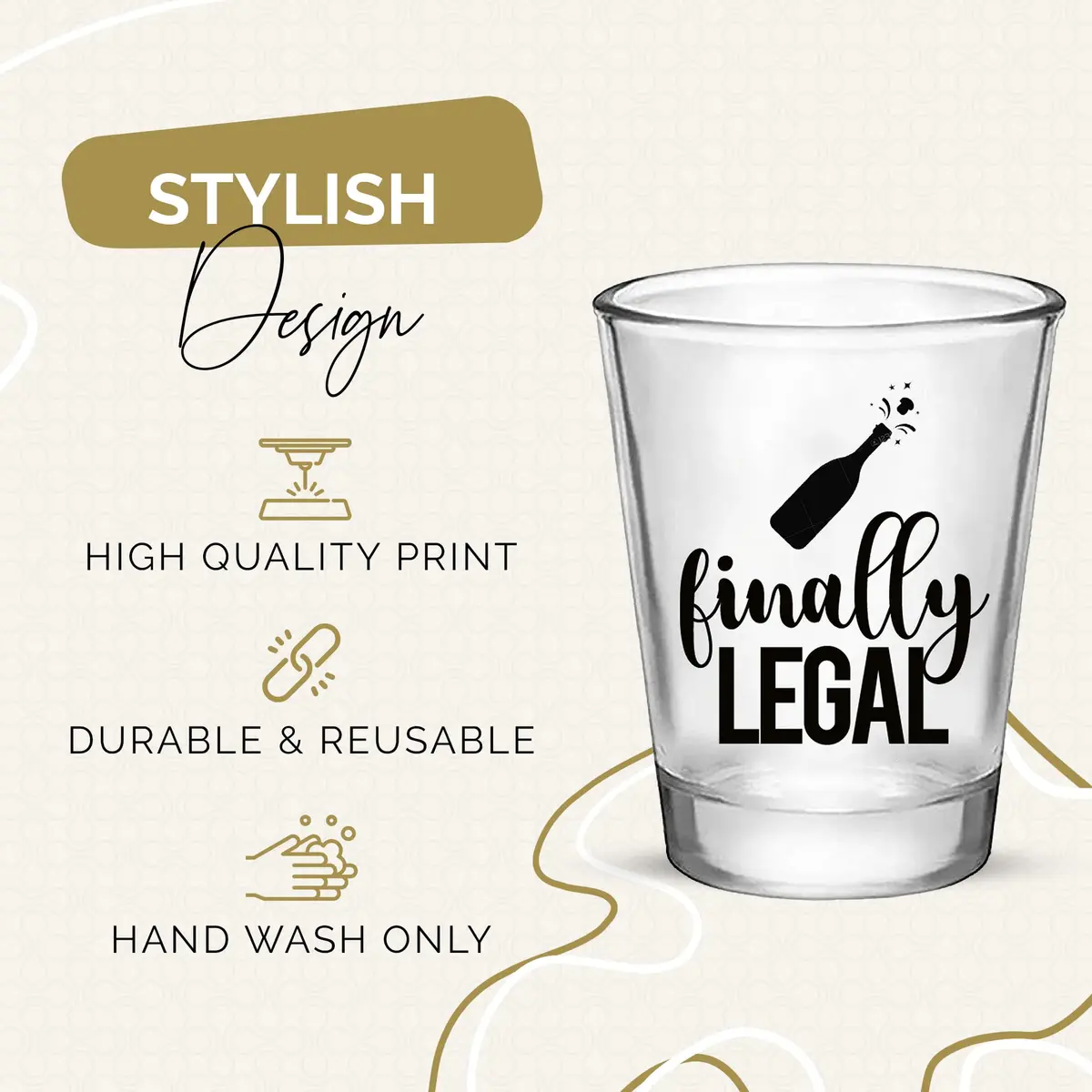 Your Dream Party Shop Black 1.75oz Shot Glasses Set | 12 Count, Modern Style - view 2