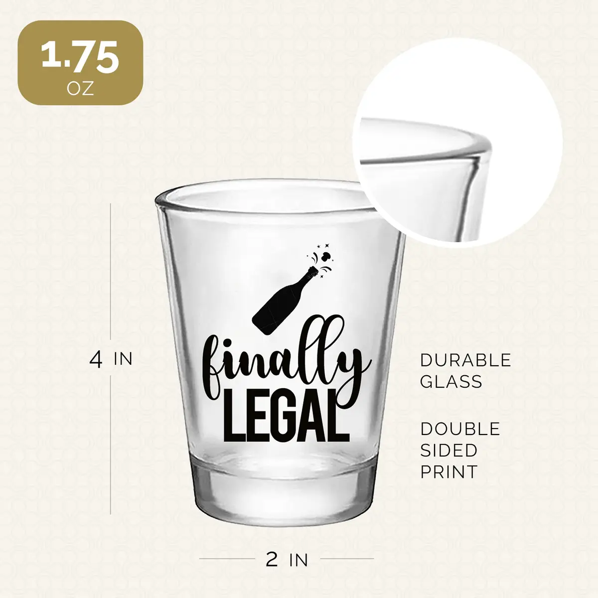 Your Dream Party Shop Black 1.75oz Shot Glasses Set | 12 Count, Modern Style - view 4
