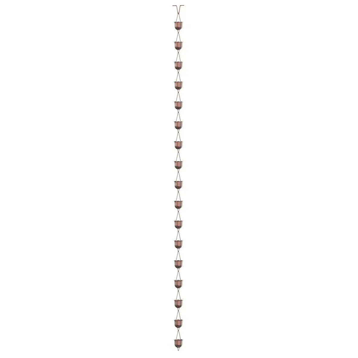 Rain Chains Direct Flutes Rain Chain 8.5 ft | Pure Solid Copper Outdoor Decor - view 8