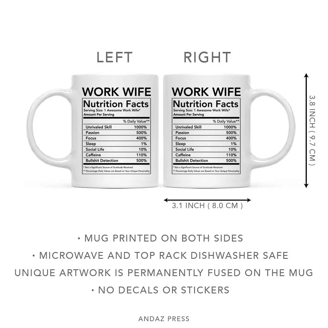 Andaz Press Funny 11oz Ceramic Coffee Mug Thank You Gift for Coworkers & Friends - view 5