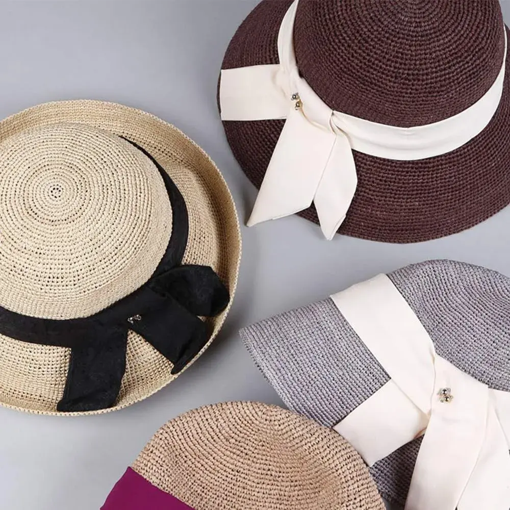 FAU Yarn Brown Raffia Paper Crochet Ribbon 316 Yards (948 Feet) | Solid Pattern for Hats & Bags - view 6