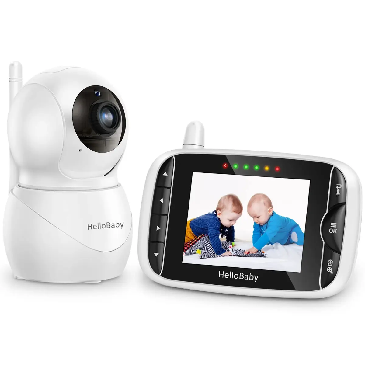 HelloBaby HB66pro Video Baby Monitor with 3.2" IPS Screen | Remote Pan-Tilt-Zoom, Night Vision, Temp Sensor, 2-Way Audio - main product image