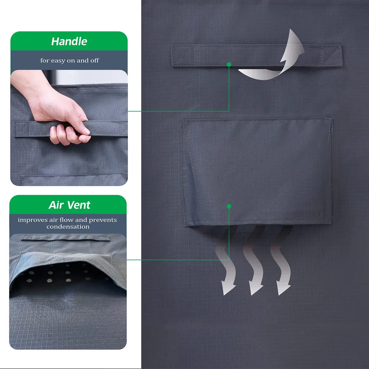 F&J Outdoors Patio Outdoor Furniture Cover, Grey, 86"W x 44"D x 27.5"H | Heavy Duty Waterproof UV Resistant - view 7