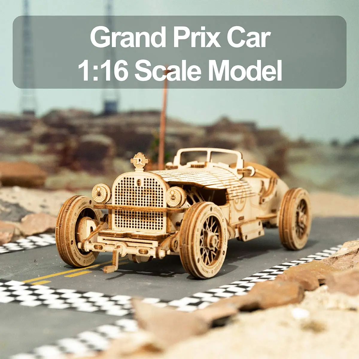 ROKR 3D Wooden Puzzle Car Model Kit - Advanced Brain Teaser for Adults, 220 pcs, 18.9cm x 8cm | Unique Gift - view 2