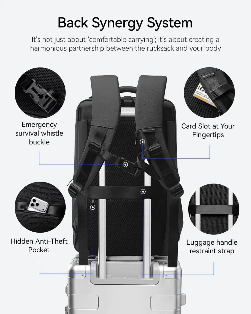 MARK RYDEN Business Backpack for Men, 17.3 Inch Laptop Backpack | Water Resistant with USB Port - view 6