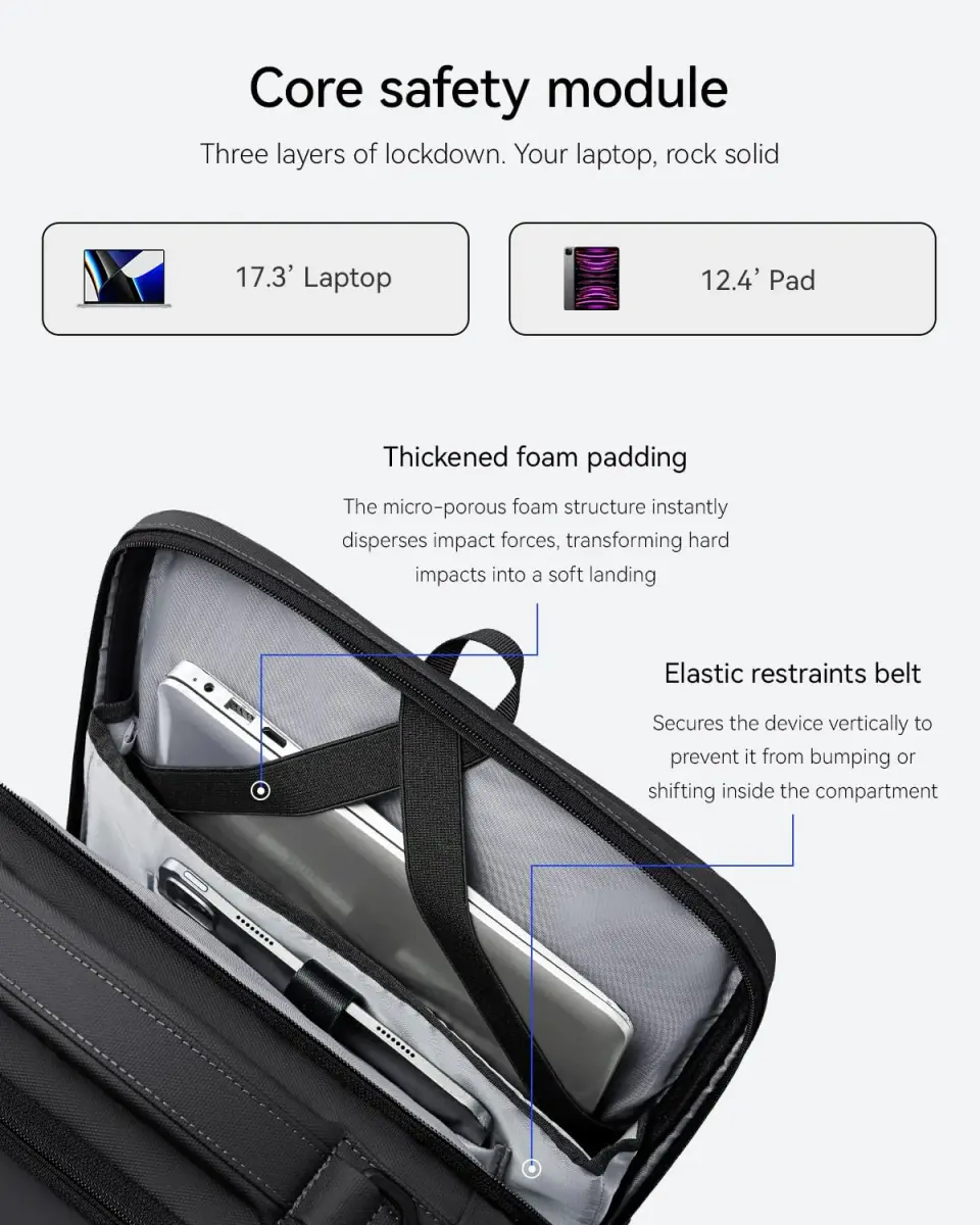 MARK RYDEN Business Backpack for Men, 17.3 Inch Laptop Backpack | Water Resistant with USB Port - view 7