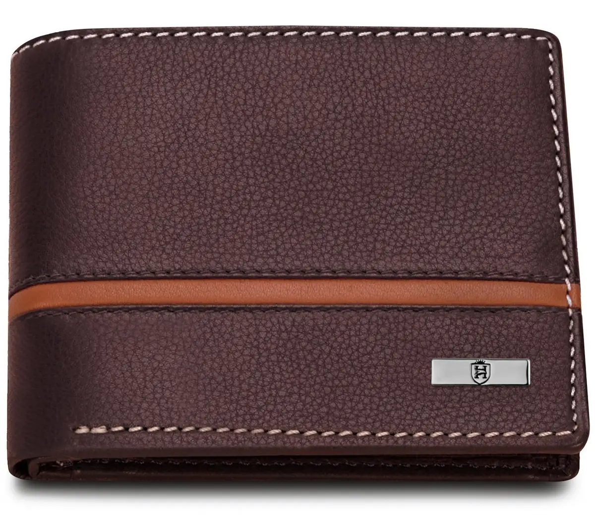 HORNBULL Denial Leather Wallet for Men | Brown Two Fold Wallet with RFID Blocking | 11 cm (W) x 9 cm (H) - main product image