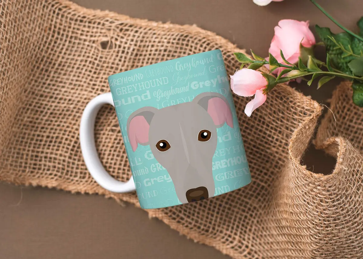 Mystic Sloth Greyhound Design 11oz (325ml) Ceramic Coffee Mug | Adorable Dog Lover Gift - view 2