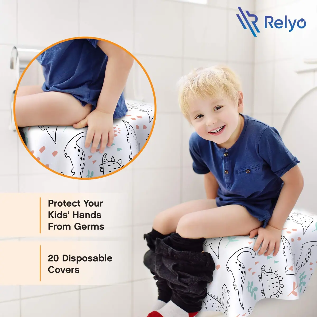 Relyo Disposable Toilet Seat Covers 20 Count (Pack of 1) | Travel-Friendly & TSA-Ready - view 4