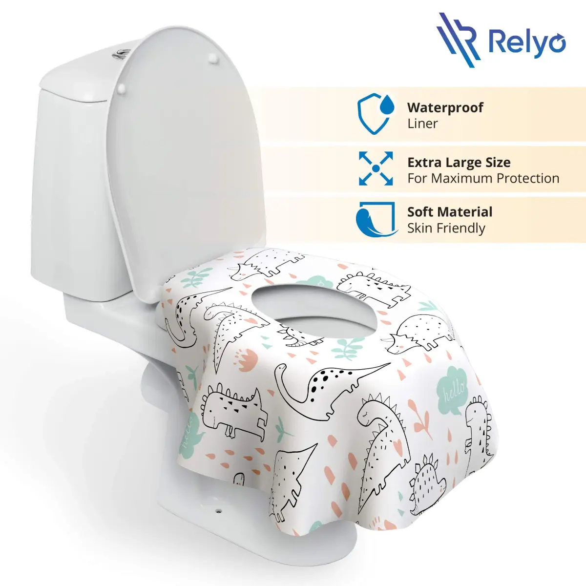 Relyo Disposable Toilet Seat Covers 20 Count (Pack of 1) | Travel-Friendly & TSA-Ready - view 2