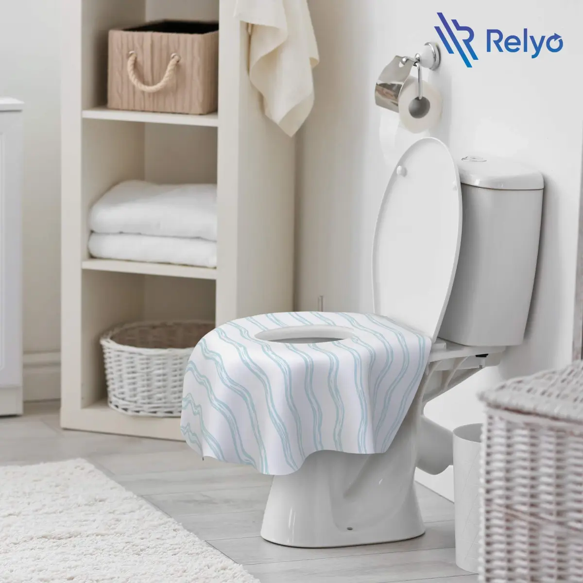 Relyo Disposable Toilet Seat Covers for Travel – 20 Pack (Waves) | Waterproof & Non-Slip for Potty Training - view 6