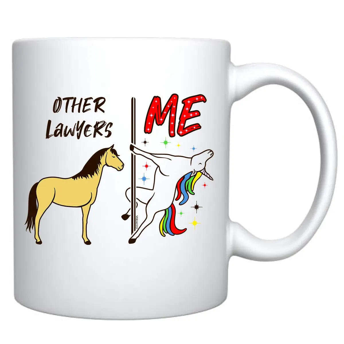 Veracco Lawyer Mug Unicorn Coffee Mug 11oz | Unique Ceramic Lawyer Gift - view 2
