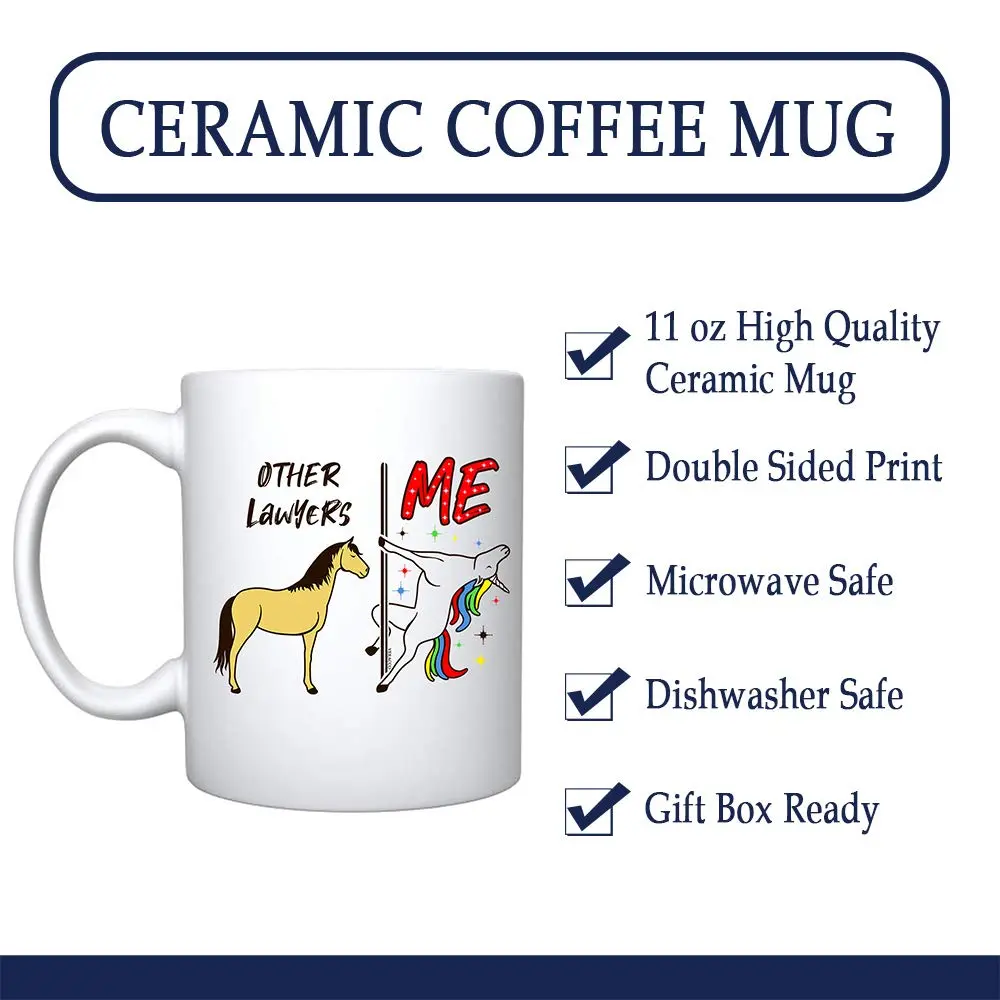Veracco Lawyer Mug Unicorn Coffee Mug 11oz | Unique Ceramic Lawyer Gift - view 3