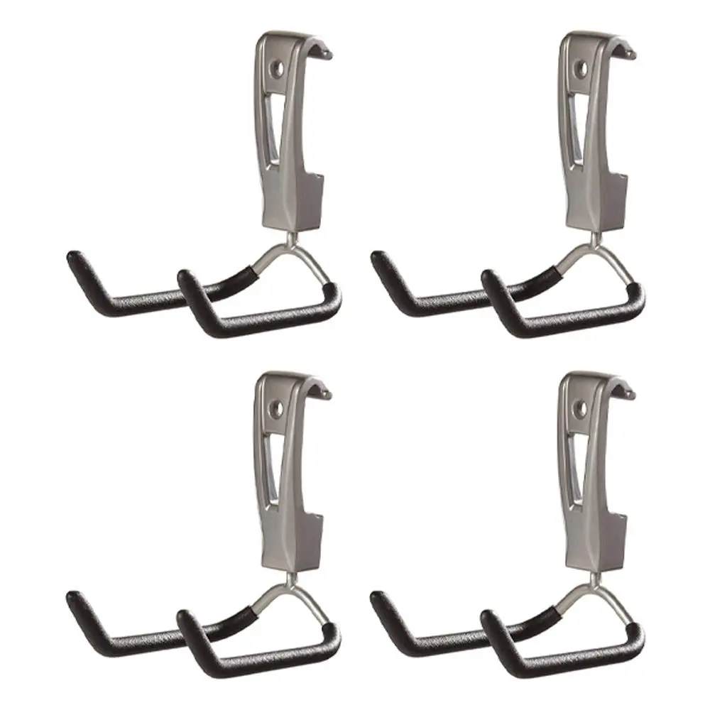 Rubbermaid Garage Storage Utility Hook 4 Pack | Supports Up to 25 lbs | Aluminum & Satin Nickel Finish - main product image
