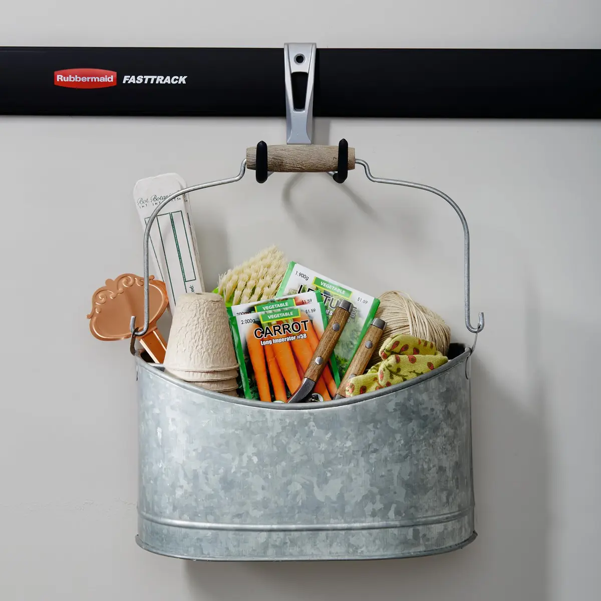 Rubbermaid Garage Storage Utility Hook 4 Pack | Supports Up to 25 lbs | Aluminum & Satin Nickel Finish - view 8