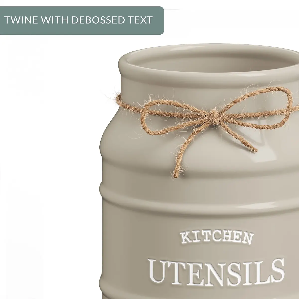 Barnyard Designs Ceramic Kitchen Utensil Holder Countertop 6.75" | Rustic Farmhouse Decor (70-120 chars) - view 9
