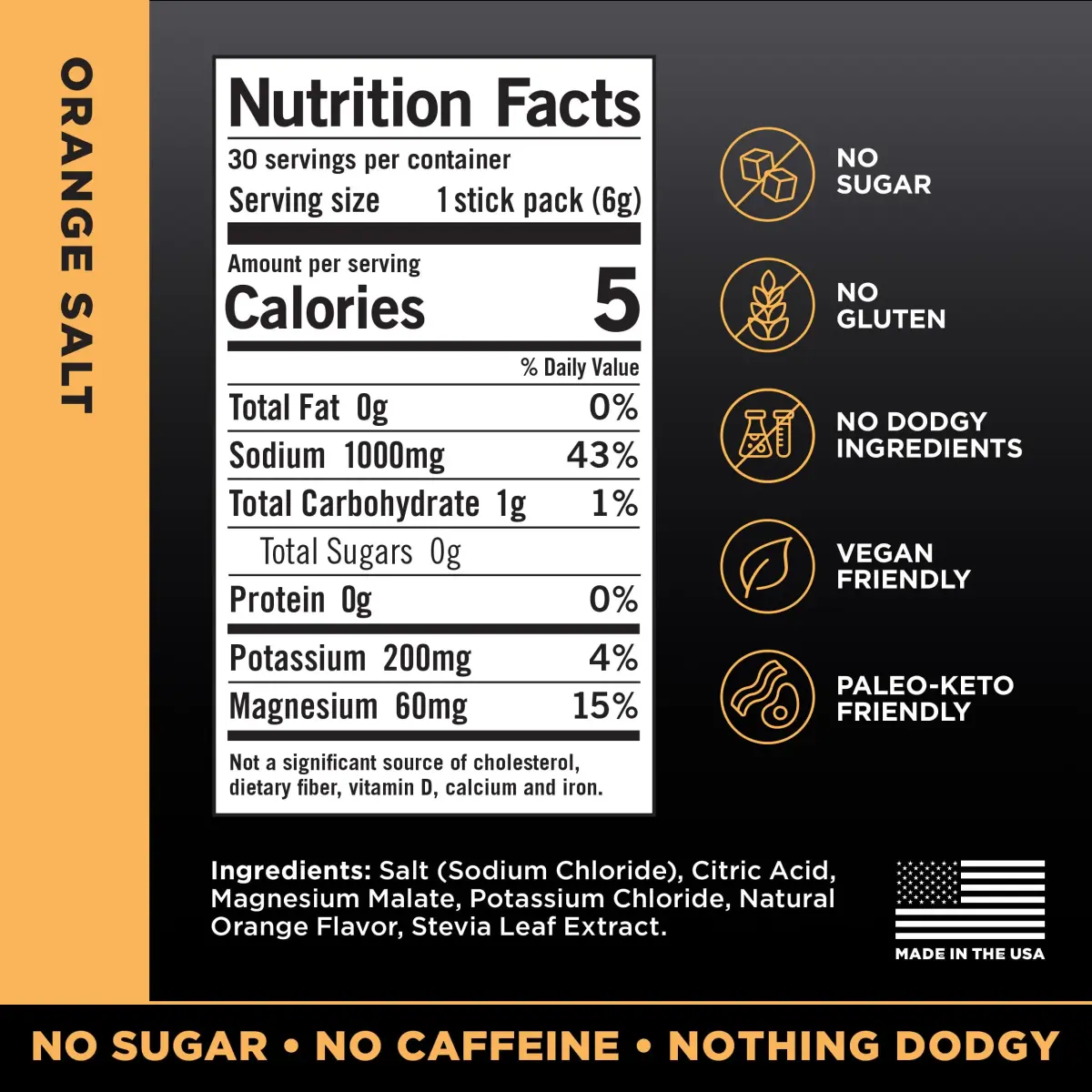 LMNT Zero Sugar Electrolytes Orange Salt Drink Mix 30 Count | Optimal Hydration for Active Lifestyles - view 2