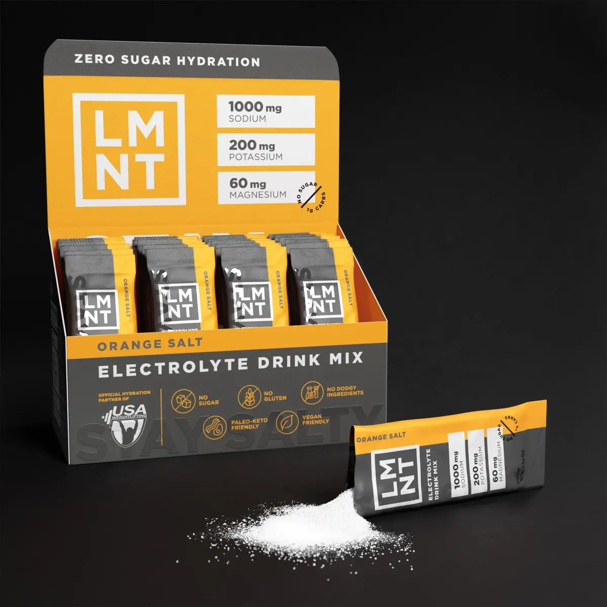 LMNT Zero Sugar Electrolytes Orange Salt Drink Mix 30 Count | Optimal Hydration for Active Lifestyles - view 4